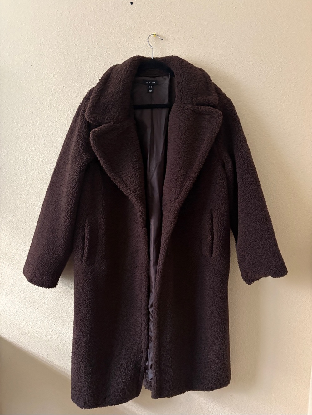 New Look Chocolate Brown Teddy Coat
